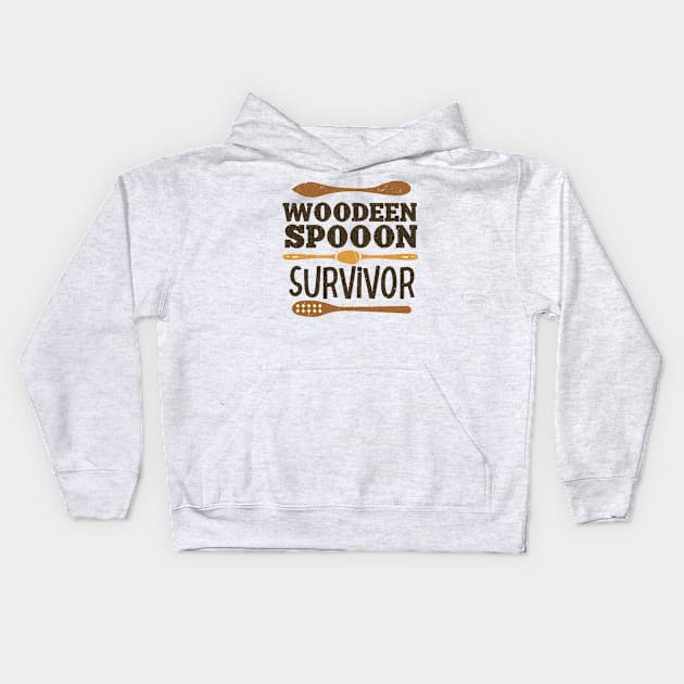 wooden spoon survivor Kids Hoodie by Aldrvnd